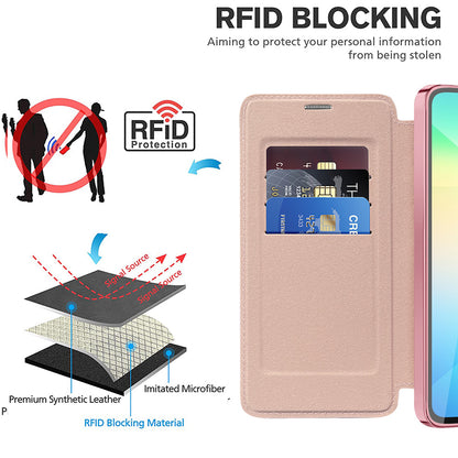Funda MagSafe para Samsung Galaxy A06 A065, Techsuit, SmartMag Book, Rosa
