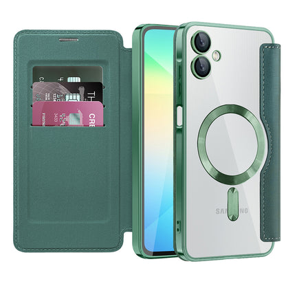 Funda MagSafe para Samsung Galaxy A06 A065, Techsuit, SmartMag Book, Verde