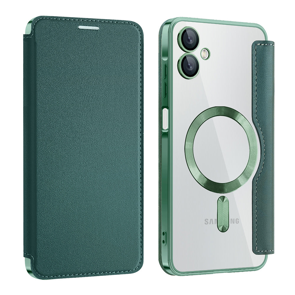 Funda MagSafe para Samsung Galaxy A06 A065, Techsuit, SmartMag Book, Verde