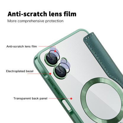 Funda MagSafe para Samsung Galaxy A06 A065, Techsuit, SmartMag Book, Verde