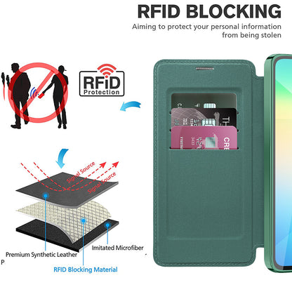 Funda MagSafe para Samsung Galaxy A06 A065, Techsuit, SmartMag Book, Verde