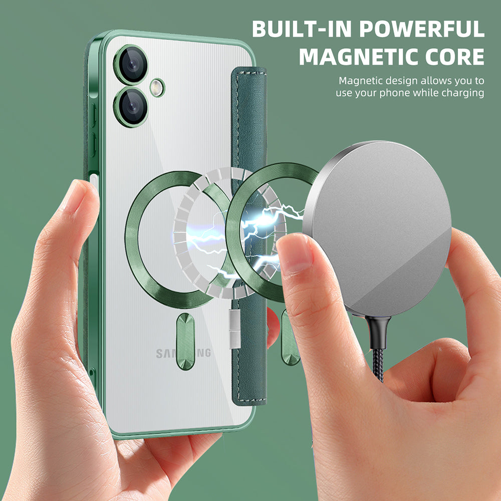 Funda MagSafe para Samsung Galaxy A06 A065, Techsuit, SmartMag Book, Verde