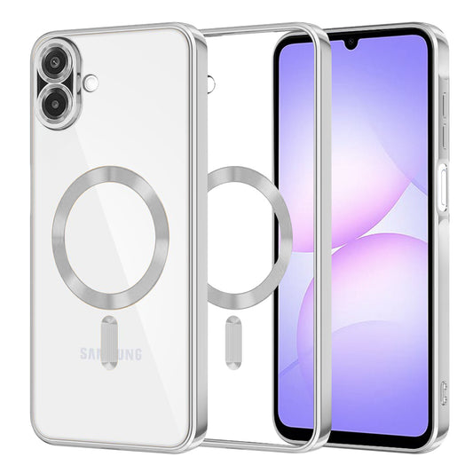 Funda MagSafe para Samsung Galaxy A07 4G A075, Techsuit, Luxury Crystal, Plateada