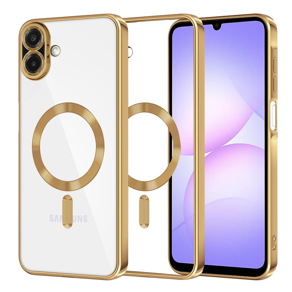 Funda MagSafe para Samsung Galaxy A07 4G A075, Techsuit, Luxury Crystal, Dorada