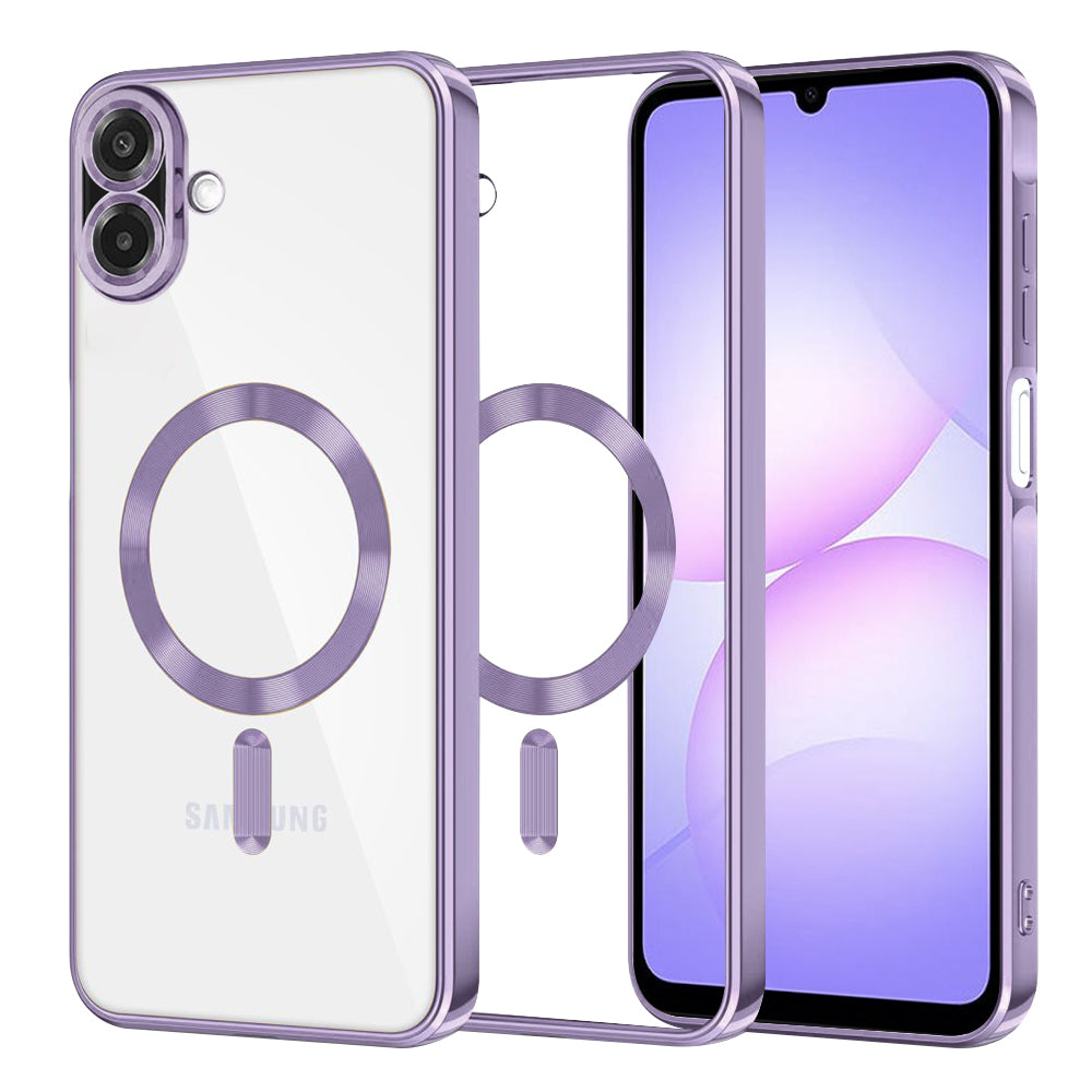 Funda MagSafe para Samsung Galaxy A07 4G A075, Techsuit, Luxury Crystal, Morado Claro