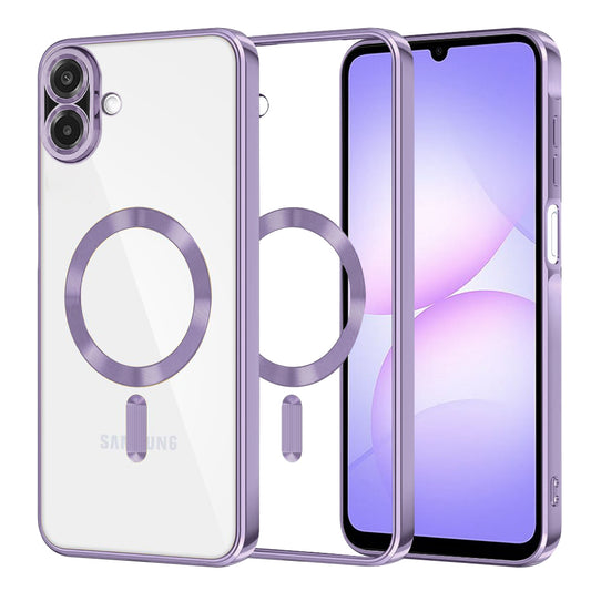 Funda MagSafe para Samsung Galaxy A07 4G A075, Techsuit, Luxury Crystal, Morado Claro