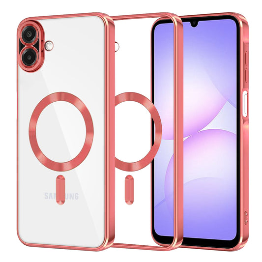 Funda MagSafe para Samsung Galaxy A07 4G A075, Techsuit, Luxury Crystal, Roja