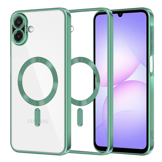 Funda MagSafe para Samsung Galaxy A07 4G A075, Techsuit, Luxury Crystal, Verde Claro
