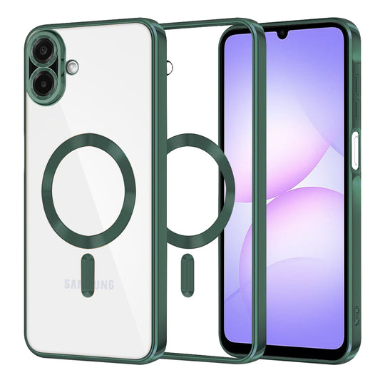 Funda MagSafe para Samsung Galaxy A07 4G A075, Techsuit, Luxury Crystal, Verde Oscuro