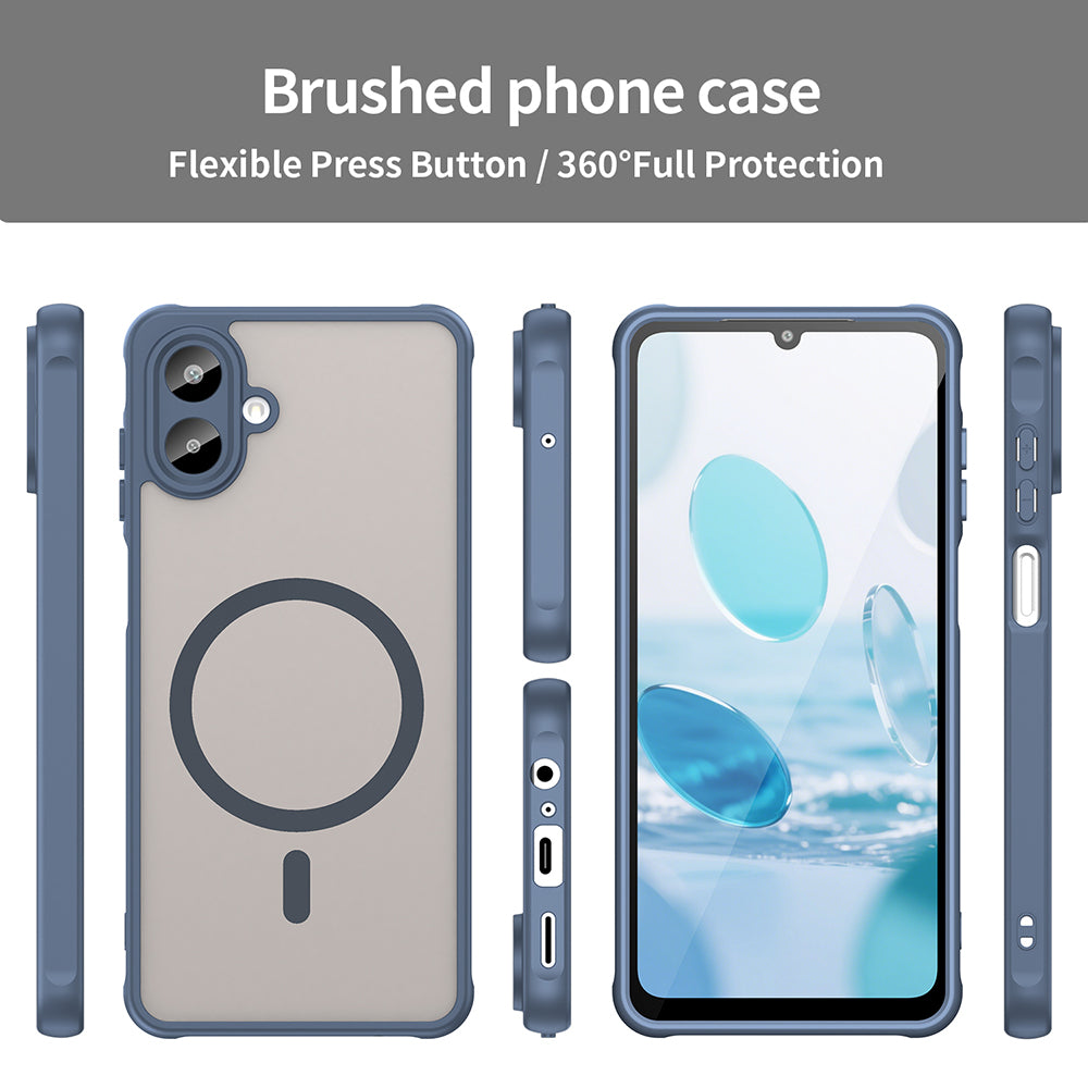 Funda MagSafe para Samsung Galaxy A07 4G A075, Techsuit, HaloFrost II, Azul Marino