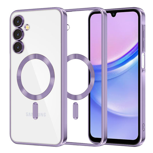 Funda MagSafe para Samsung Galaxy A15 5G A156 / A15 A155, Techsuit, Luxury Crystal, Morado Claro