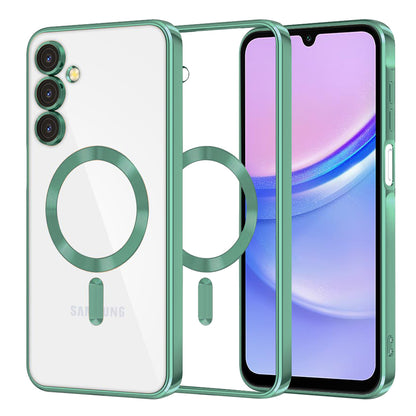 Funda MagSafe para Samsung Galaxy A15 5G A156 / A15 A155, Techsuit, Luxury Crystal, Verde Claro