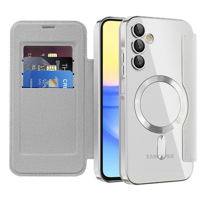 Funda MagSafe para Samsung Galaxy A15 5G A156 / A15 A155, Techsuit, SmartMag Book, Gris