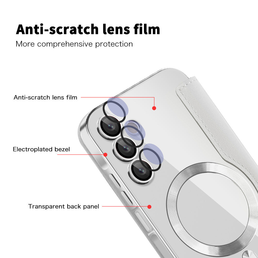 Funda MagSafe para Samsung Galaxy A15 5G A156 / A15 A155, Techsuit, SmartMag Book, Gris