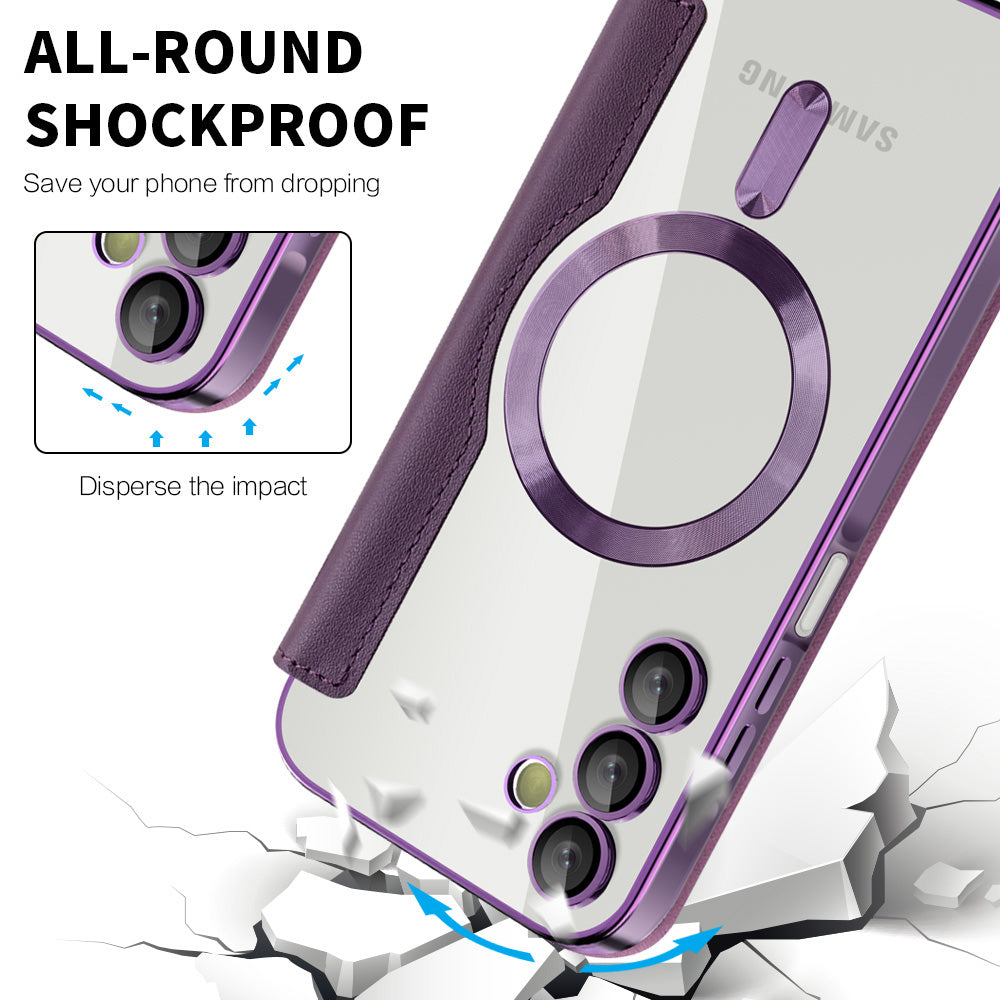 Funda MagSafe para Samsung Galaxy A15 5G A156 / A15 A155, Techsuit, SmartMag Book, Morado