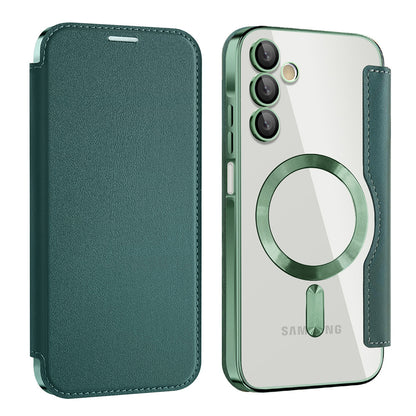 Funda MagSafe para Samsung Galaxy A15 5G A156 / A15 A155, Techsuit, SmartMag Book, Verde