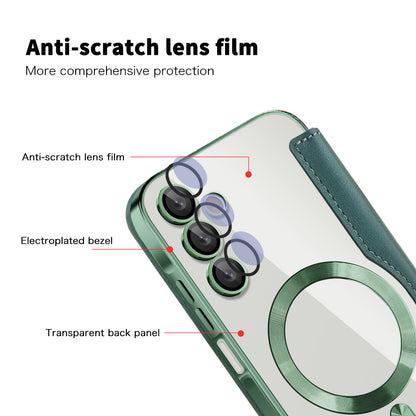 Funda MagSafe para Samsung Galaxy A15 5G A156 / A15 A155, Techsuit, SmartMag Book, Verde