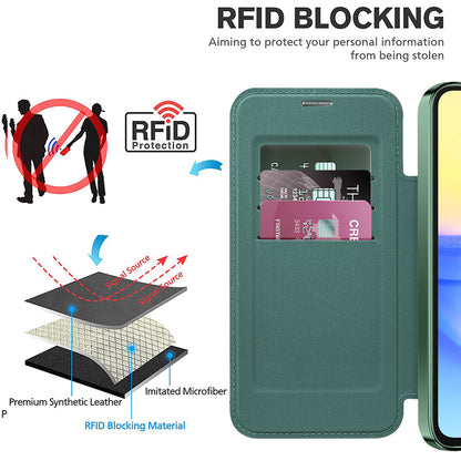 Funda MagSafe para Samsung Galaxy A15 5G A156 / A15 A155, Techsuit, SmartMag Book, Verde