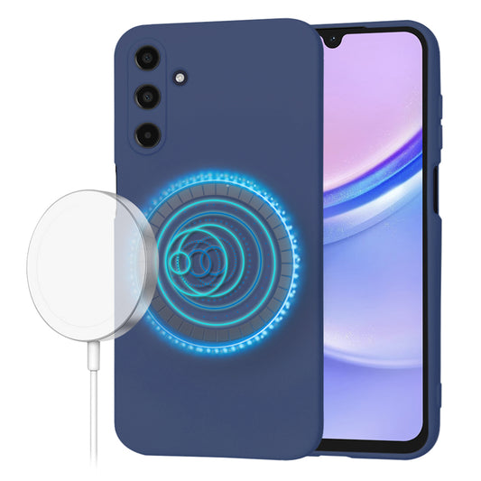 Funda MagSafe para Samsung Galaxy A15 A155, Techsuit, SoftFlex, Azul marino