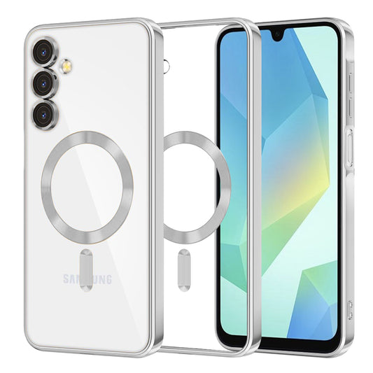 Funda MagSafe para Samsung Galaxy A16 5G A166 / A16 4G A165, Techsuit, Luxury Crystal, Plateada