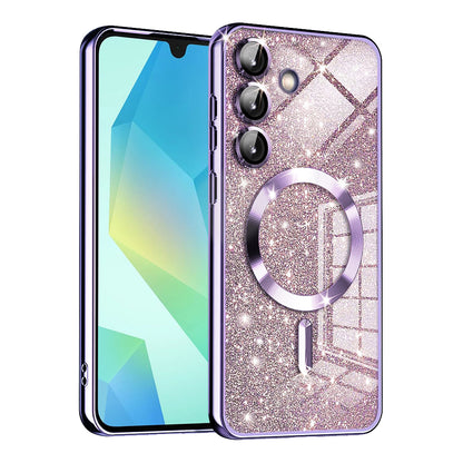 Funda MagSafe para Samsung Galaxy A16 5G A166 / A16 4G A165, Techsuit, Luxury Glitter, Morado Claro