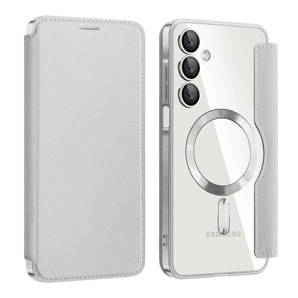 Funda MagSafe para Samsung Galaxy A16 5G A166 / A16 4G A165, Techsuit, SmartMag Book, Gris