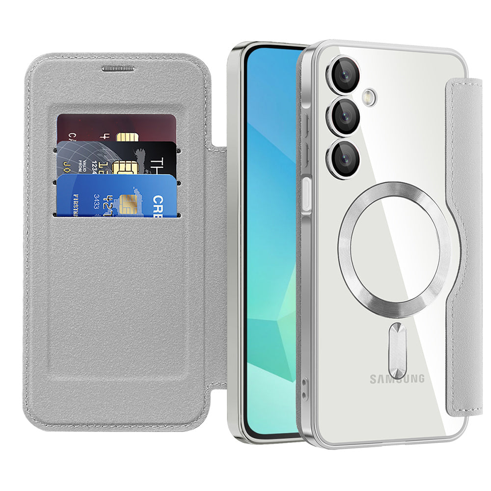 Funda MagSafe para Samsung Galaxy A16 5G A166 / A16 4G A165, Techsuit, SmartMag Book, Gris