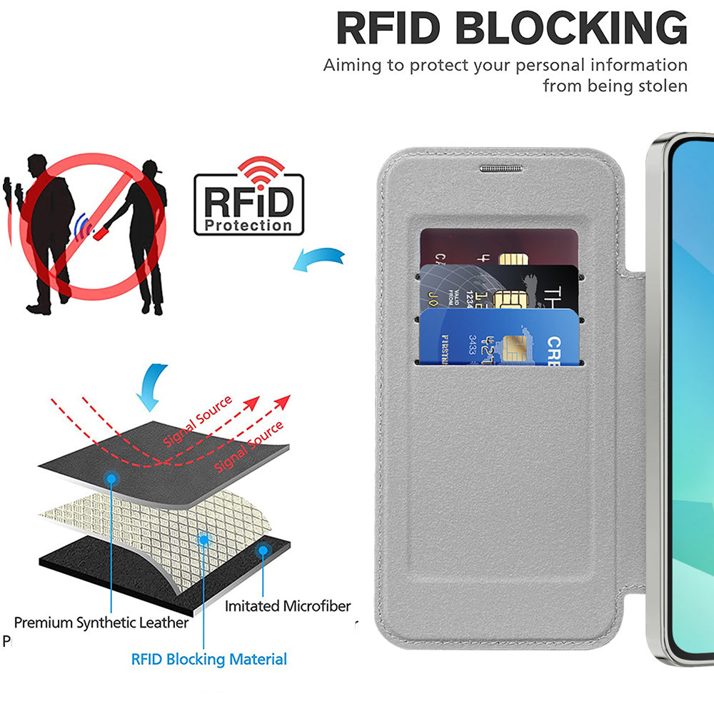 Funda MagSafe para Samsung Galaxy A16 5G A166 / A16 4G A165, Techsuit, SmartMag Book, Gris