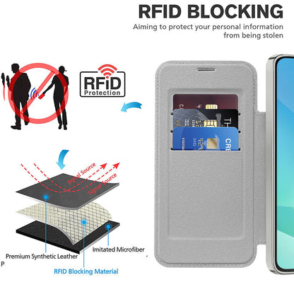 Funda MagSafe para Samsung Galaxy A16 5G A166 / A16 4G A165, Techsuit, SmartMag Book, Gris