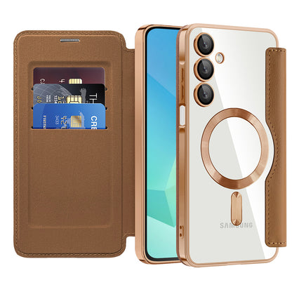 Funda MagSafe para Samsung Galaxy A16 5G A166 / A16 4G A165, Techsuit, SmartMag Book, Marrón