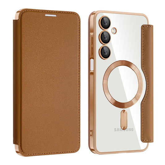 Funda MagSafe para Samsung Galaxy A16 5G A166 / A16 4G A165, Techsuit, SmartMag Book, Marrón