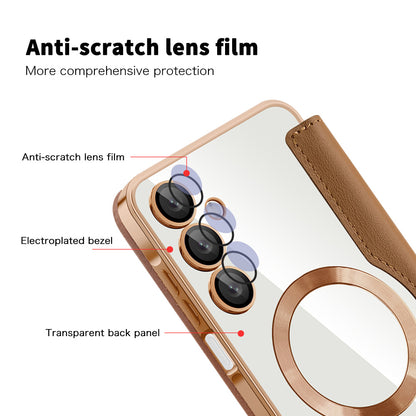 Funda MagSafe para Samsung Galaxy A16 5G A166 / A16 4G A165, Techsuit, SmartMag Book, Marrón