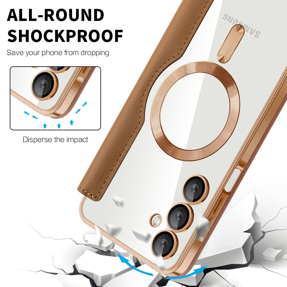 Funda MagSafe para Samsung Galaxy A16 5G A166 / A16 4G A165, Techsuit, SmartMag Book, Marrón