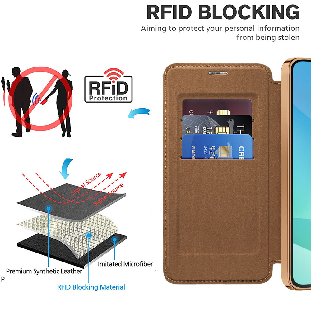 Funda MagSafe para Samsung Galaxy A16 5G A166 / A16 4G A165, Techsuit, SmartMag Book, Marrón