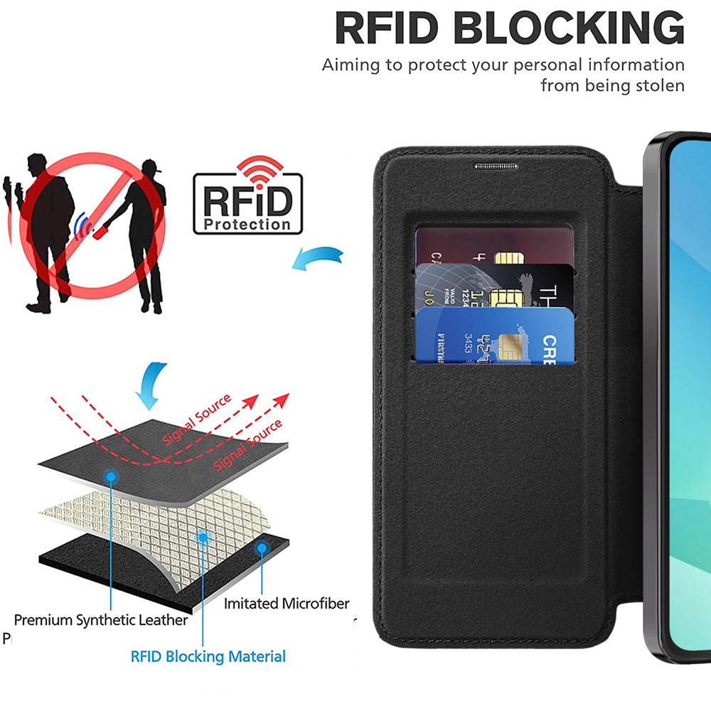 Funda MagSafe para Samsung Galaxy A16 5G A166 / A16 4G A165, Techsuit, SmartMag Book, Negra