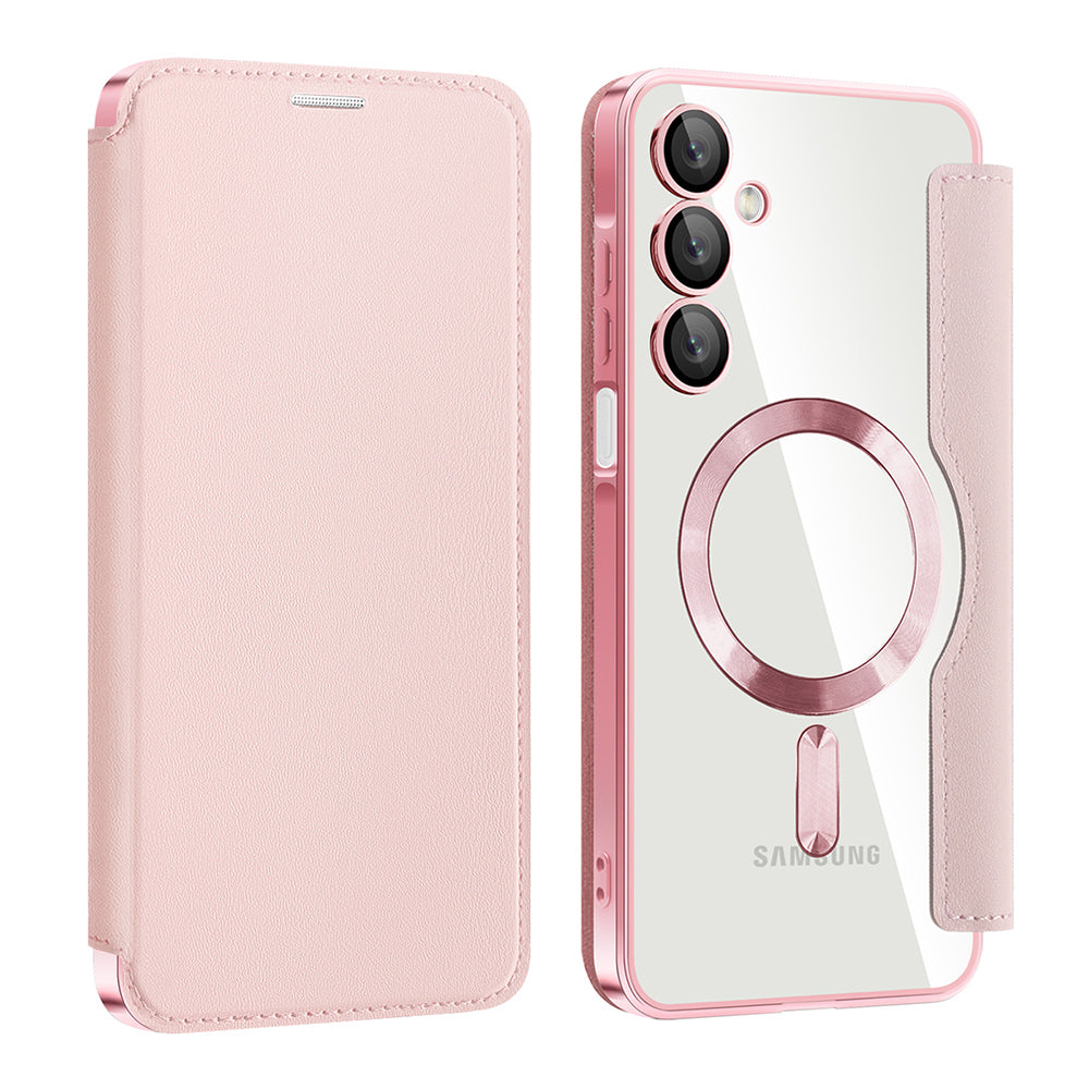 Funda MagSafe para Samsung Galaxy A16 5G A166 / A16 4G A165, Techsuit, SmartMag Book, Rosa