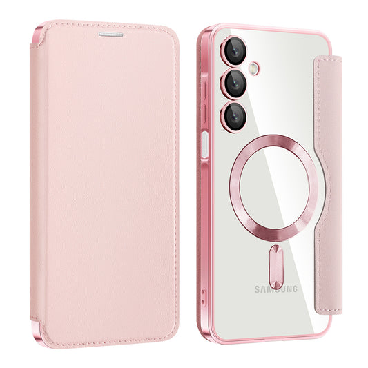 Funda MagSafe para Samsung Galaxy A16 5G A166 / A16 4G A165, Techsuit, SmartMag Book, Rosa