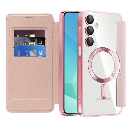 Funda MagSafe para Samsung Galaxy A16 5G A166 / A16 4G A165, Techsuit, SmartMag Book, Rosa