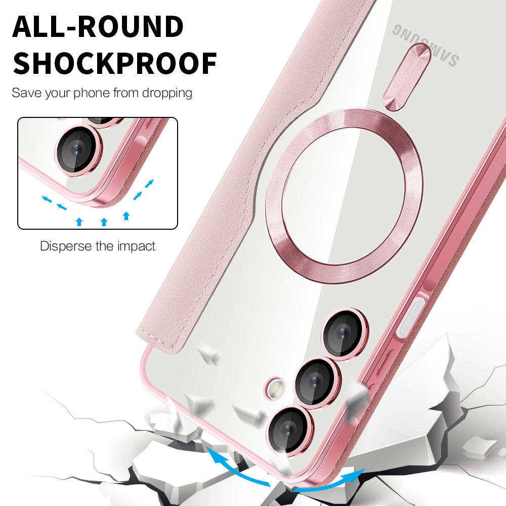 Funda MagSafe para Samsung Galaxy A16 5G A166 / A16 4G A165, Techsuit, SmartMag Book, Rosa