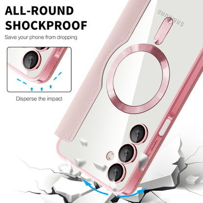 Funda MagSafe para Samsung Galaxy A16 5G A166 / A16 4G A165, Techsuit, SmartMag Book, Rosa