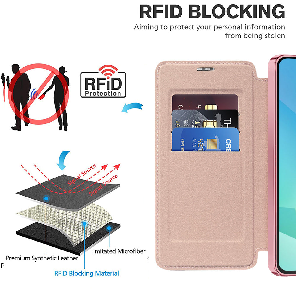 Funda MagSafe para Samsung Galaxy A16 5G A166 / A16 4G A165, Techsuit, SmartMag Book, Rosa