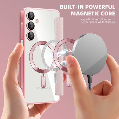 Funda MagSafe para Samsung Galaxy A16 5G A166 / A16 4G A165, Techsuit, SmartMag Book, Rosa