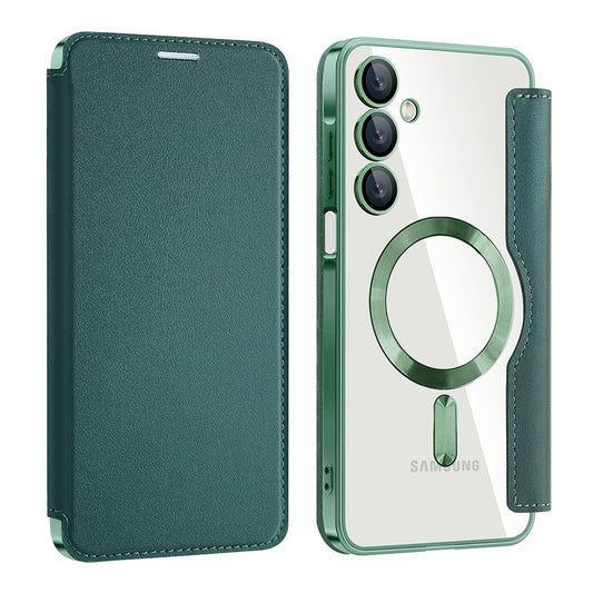 Funda MagSafe para Samsung Galaxy A16 5G A166 / A16 4G A165, Techsuit, SmartMag Book, Verde
