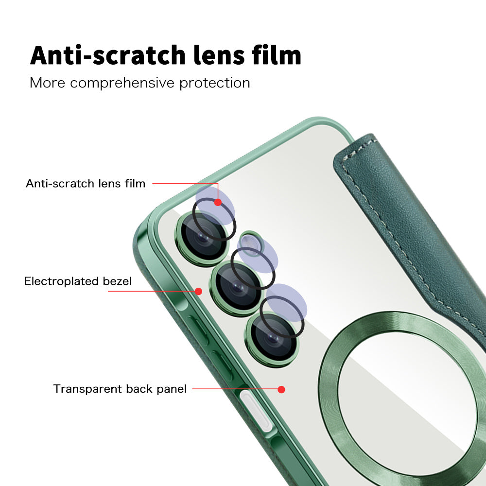 Funda MagSafe para Samsung Galaxy A16 5G A166 / A16 4G A165, Techsuit, SmartMag Book, Verde