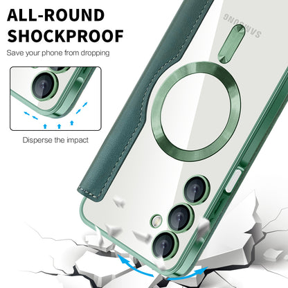 Funda MagSafe para Samsung Galaxy A16 5G A166 / A16 4G A165, Techsuit, SmartMag Book, Verde