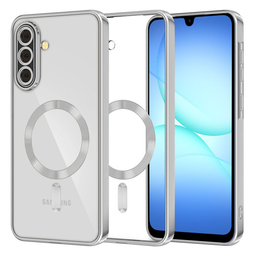 Funda MagSafe para Samsung Galaxy A17 4G / A17 5G, Techsuit, Luxury Crystal, Plateada