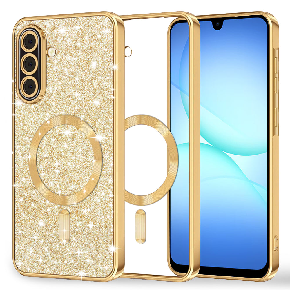 Funda MagSafe para Samsung Galaxy A17 4G / A17 5G, Techsuit, Luxury Glitter, Dorada