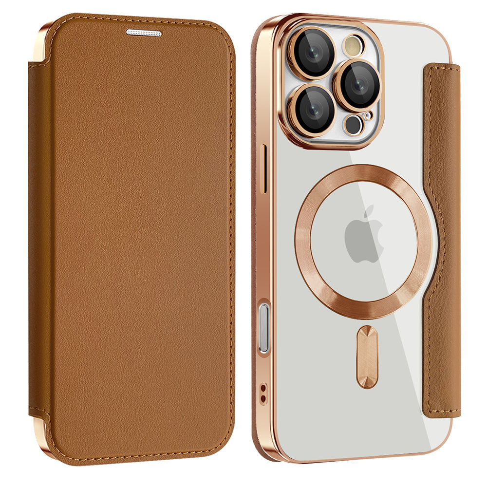 Funda MagSafe para Samsung Galaxy A17 5G, Techsuit, SmartMag Book, Marrón