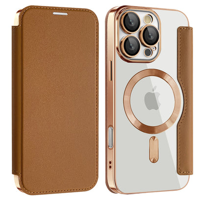 Funda MagSafe para Samsung Galaxy A17 5G, Techsuit, SmartMag Book, Marrón