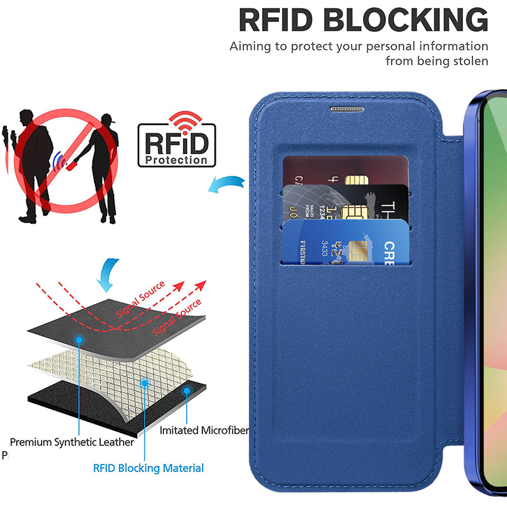 Funda MagSafe para Samsung Galaxy A26 A266, Techsuit, SmartMag Book, Azul